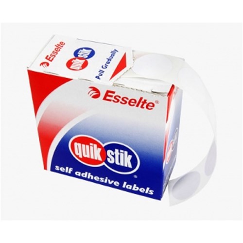 Quik Stik DSRMC24 Labels Circular 24mm White PK550_2